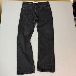 Levi’s 505 Straight Fit Jeans Men’s 36x34 Black Denim Classic Zip Fly